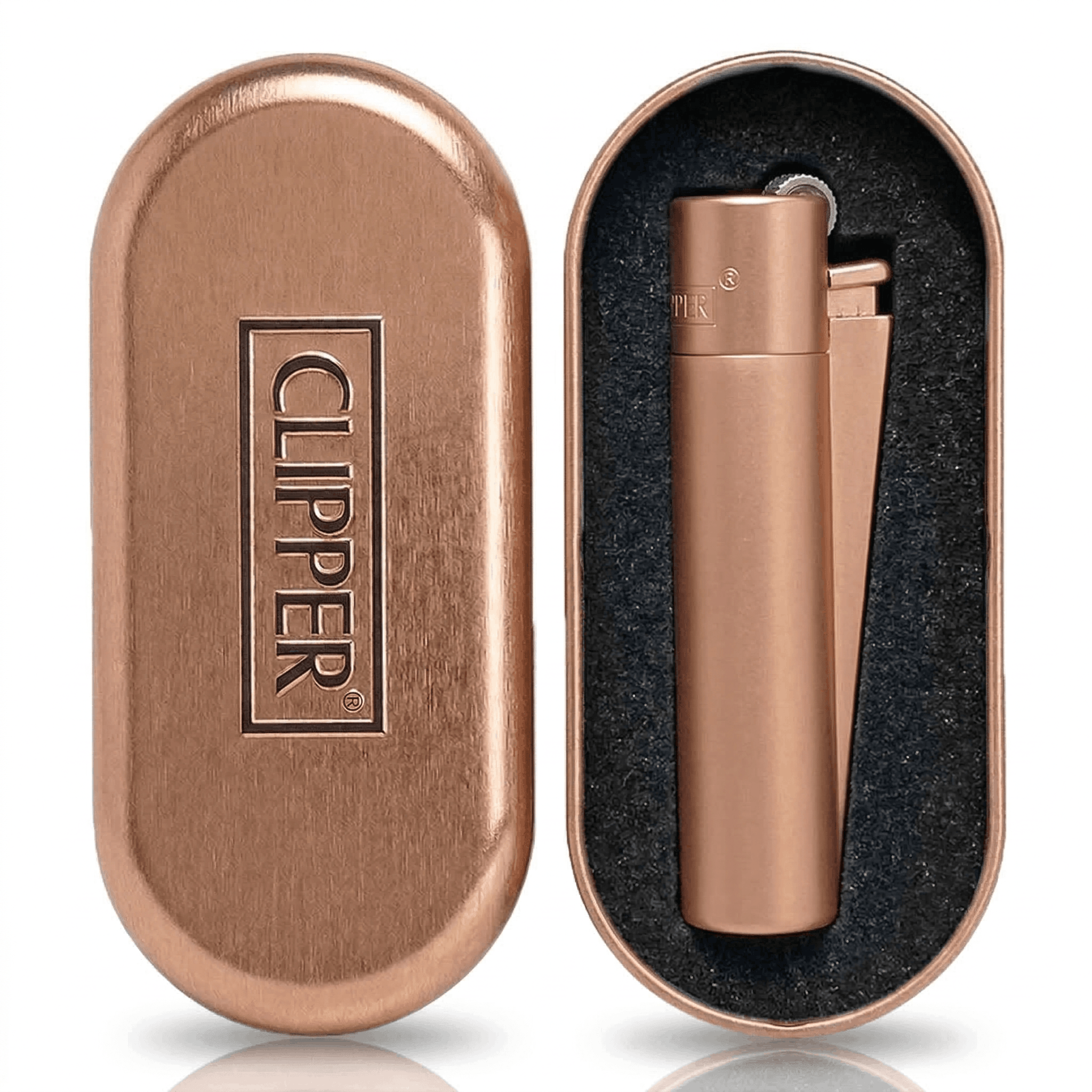 Clipper Large Metal ROSE GOLD MATTE with giftbox 